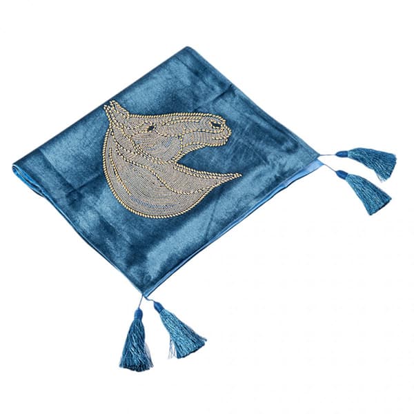 Dekorativ bed runner scarf madrassskydd ljusblå 210x50cm