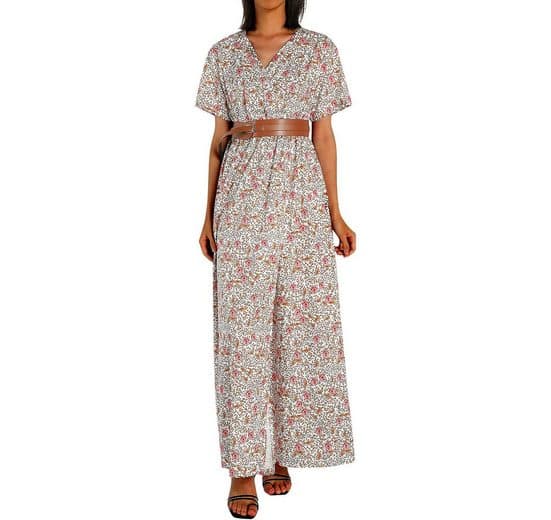Boho maxikjole for sommeren: A-linje, kortarmet og lett
