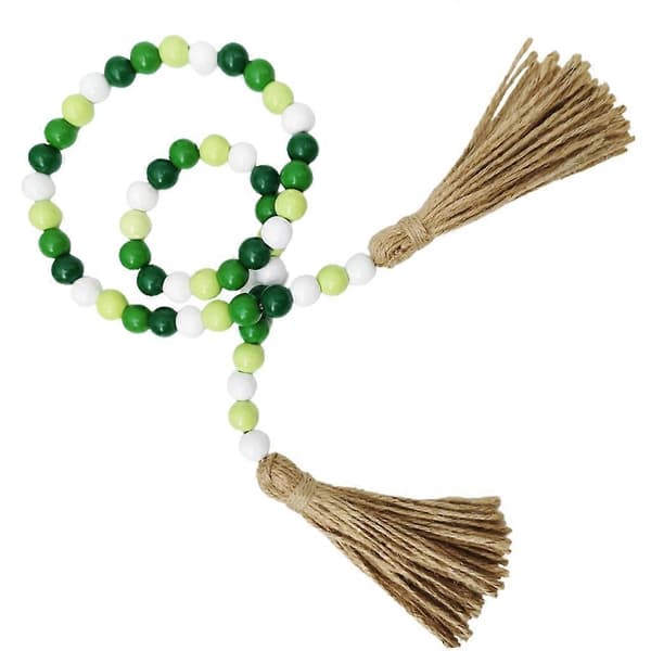 Saint Patrick's Day Träpärlkrans Dekorativa Hängtillbehör