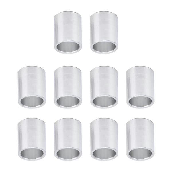 10 stk. afstandsstykker i aluminiumslegering, runde, uden gevind, støttebeslag, udvendig diameter 10 mm 12 mm