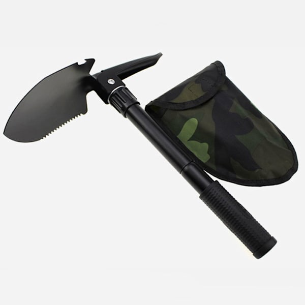 Multifunksjonell campingspade utendørs portabel spade black