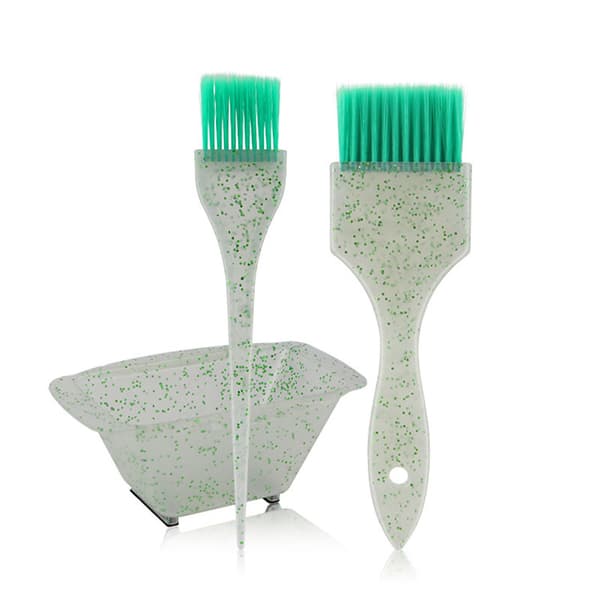 med 3 hårfarvebørster og sæt, bløde børster til farvning af børster, applikatorer til salon Hjem DIY-farvning Farvning Green Set