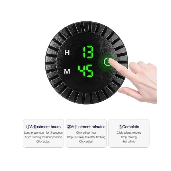 LED elektronisk klocka för fordon, digital display, universella biltillbehör, blått ljus