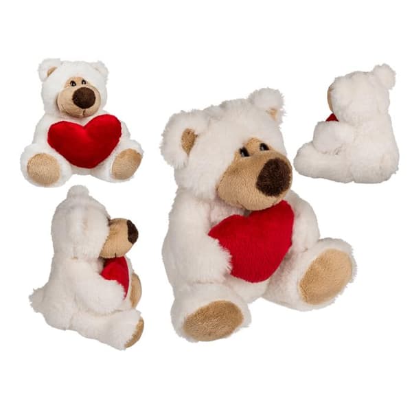 Teddybjørn med Hjerte - Kosedyr white