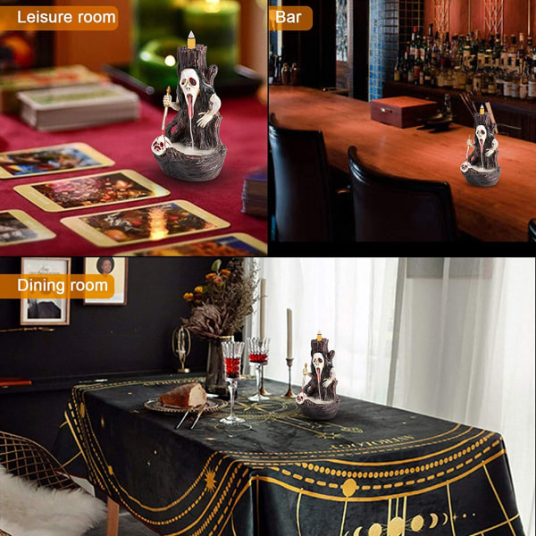 Kreativt malet kranie backflow røgelse halloween aromaterapi