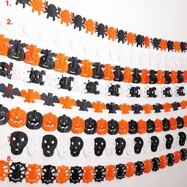 Halloween - Dekorationer - Guirlande - Græskar, spøgelser - 3m MultiColor Nr - 7