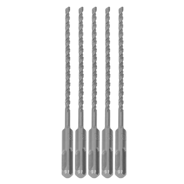 5 STK Slagborebits med hårdmetalspids Roterende Hammerbit 2 Spiralfløjtebits til mursten beton 210mm 5mm / 0,2in
