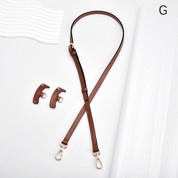 1 Set Olkapäähihna Mini Punch-Free Nahka Olkalaukulle Brown