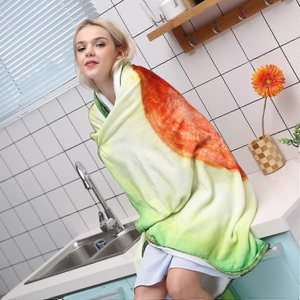 Print Plys Avocado Tæppe Blød Flanell Strand Picnic Måtte Blød Til Hjemmerejse 180*180cm