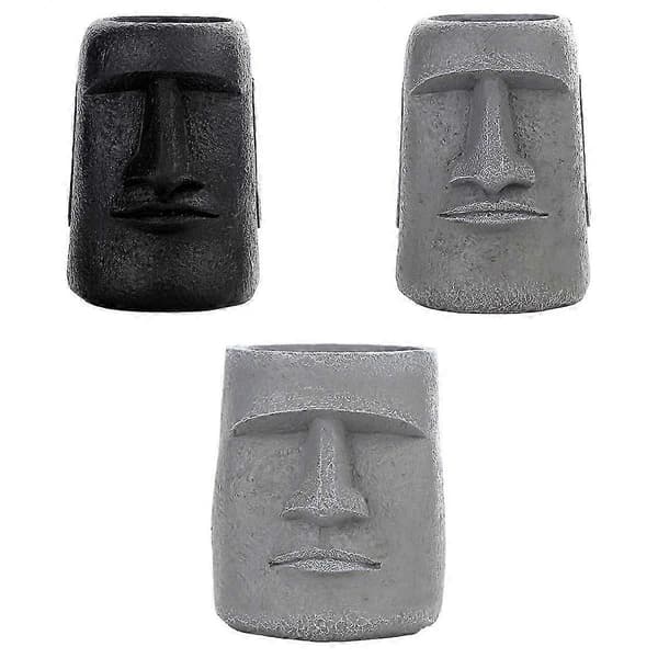 3x Påskeøya Statue Blomsterpotte Sukkulentpotte for Hjem-God