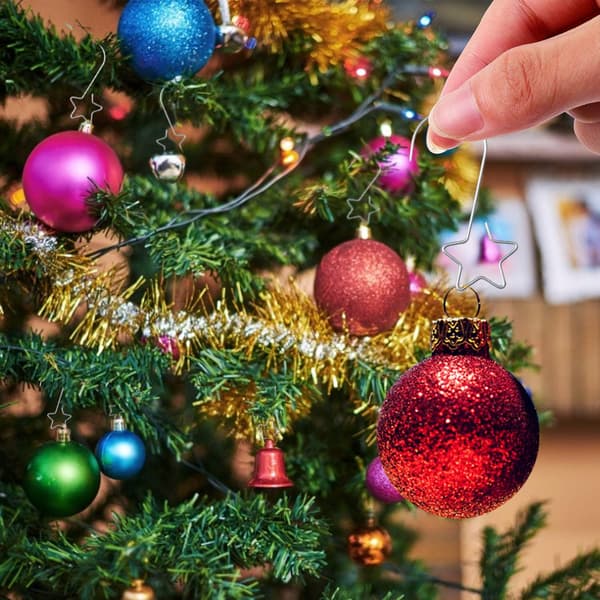 60 stycken julgranskulor, julgranskrokar, jul