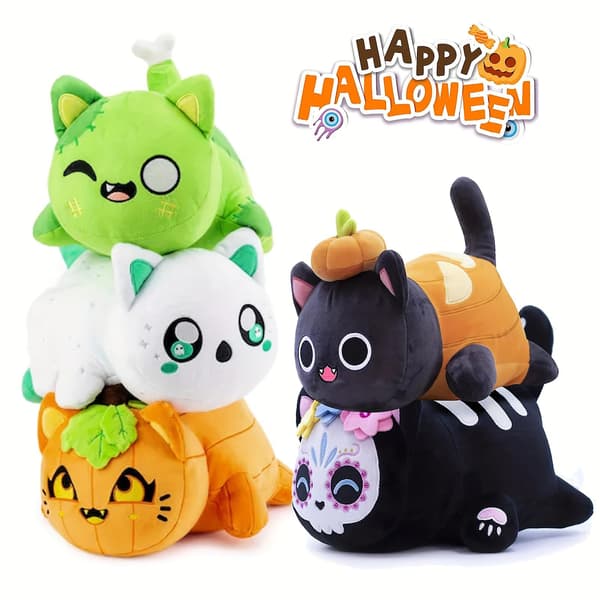 Halloween Meemeows kat plyslegetøj Sød samling af katte krammedyr legetøj God gave til børnefans Ghost Cat