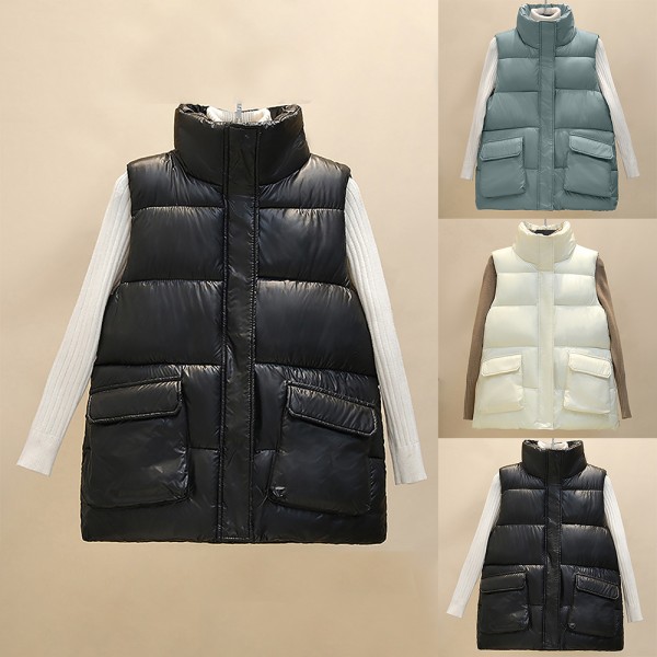 Pojkar Flickor Puffer Dunvästar Toddler Barn Zip Ärmlös jacka blue L