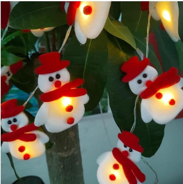 Snømann LED Snømannlys Snømannlys Lysslynge Julelampe C