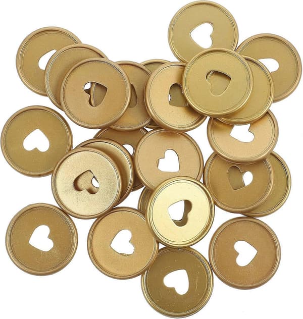 32 mm bokbindingsdisker, 30 stk hjerteformede løsbladpermringer, Discbound utvidelsesdisker for notatbøker, planleggere, ekstra sider, notater, kunstverk