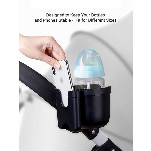 Baby Universal Barnevognkopp og Sykkel Vannflaskeholder Med Telefonholder Grey