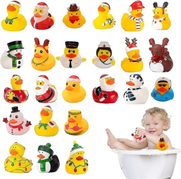 Gummi Anka Advent 2023, Advent 2023 Barn, Advent Anka Bad Till 02(24 ducks)