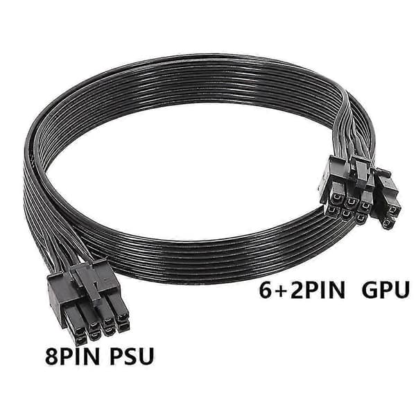 8-pin til 8-pin (6+2) PCIe strømkabel 18AWG for grafikkort - 50cm-God
