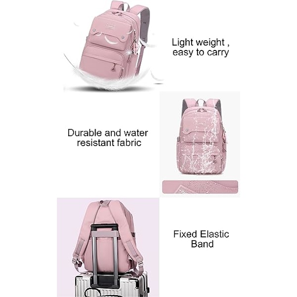 Avslappet ryggsekk for tenåringsjenter High Middle School Daypack (blå)