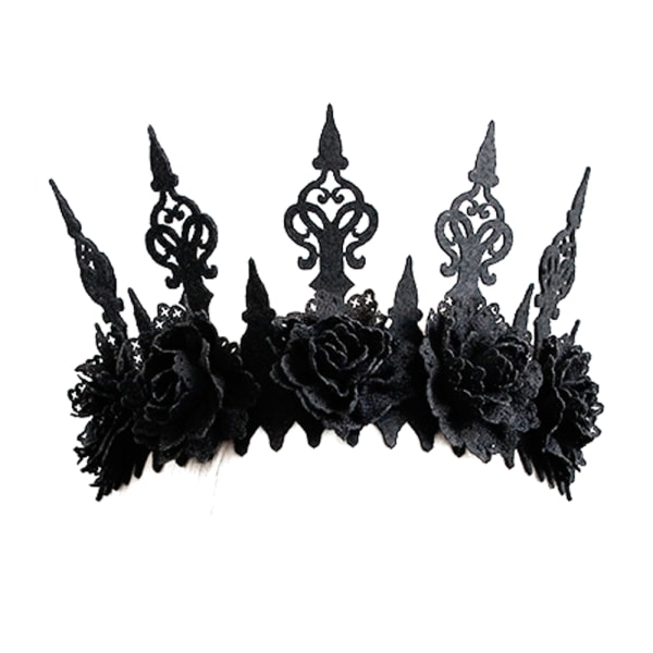 Dark Gothic Wind Black Crown Hårband Halloween Pannband