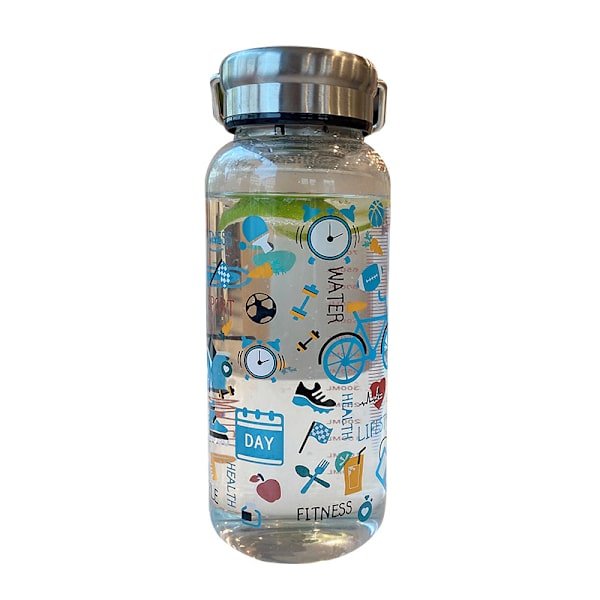 Graffiti glas vattenflaska 1000ml Vuxen Sport Large