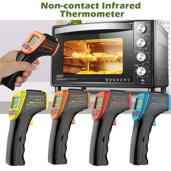 Beröringsfri LCD IR Infraröd digital temperaturtermometer blue