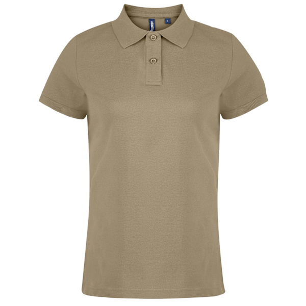Asquith & Fox Dame/Dame Enkel kortarmet pikétrøye Kh Khaki XS