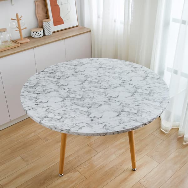 1/2/3/5 Rund Vattentät Utrustad Bordsduk Cover med Mjuk White 100 to 110cm 1 Pc