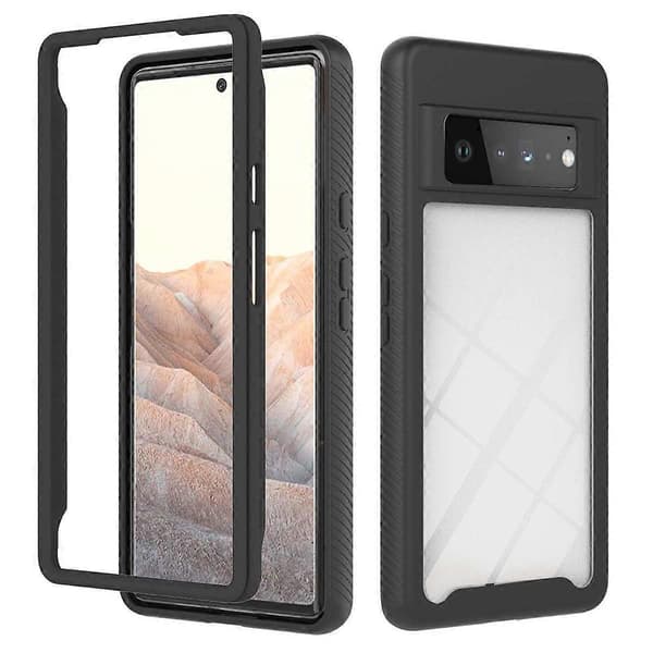 Robust genomskinligt smartphonefodral 3-i-1 anti-rep-telefonfodral kompatibelt med Pixel 6 Pro