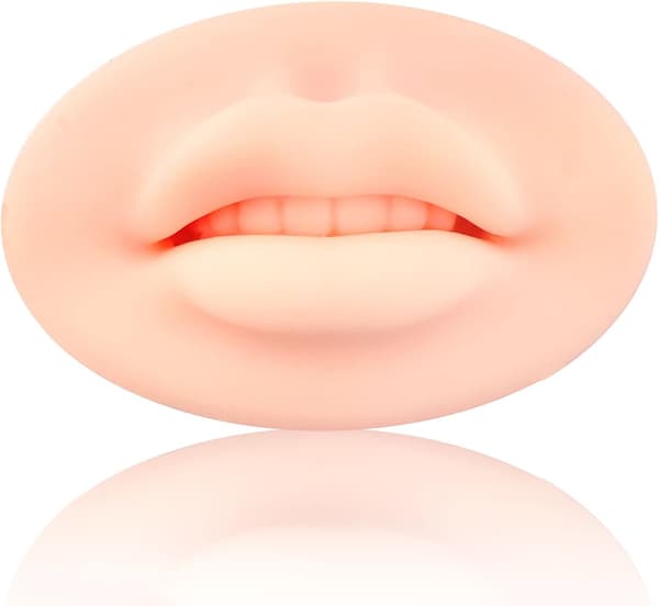 3D Open Mouth Silikon Läppar Öva Hud och Tänder Semi-Permanen