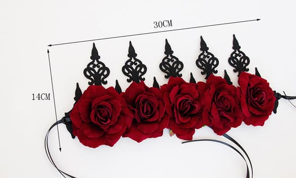 Rød Rose Blomsterkrans Skog Hårkrans Festival Hodeplagg