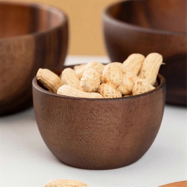 Tresalatbolle Rund Dessertutstilling Serveringsbrett Frukt Mat Salater Snack Suppebolle for Hjem Kaffebar E