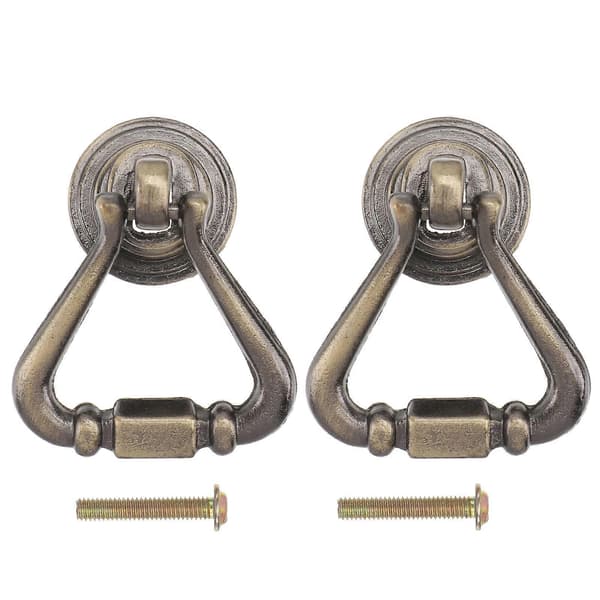2 stk. Knott/trekk-håndtak for skap, garderobeskap og skuffer (Bronse)