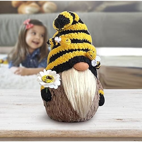 Bee Shape Gnome vårsolrosdockadekor