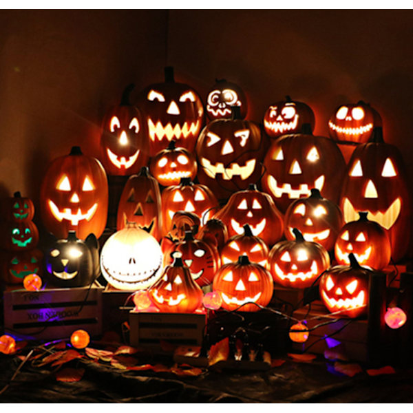 Halloween græskar lys udendørs græskar dekorationer orange
