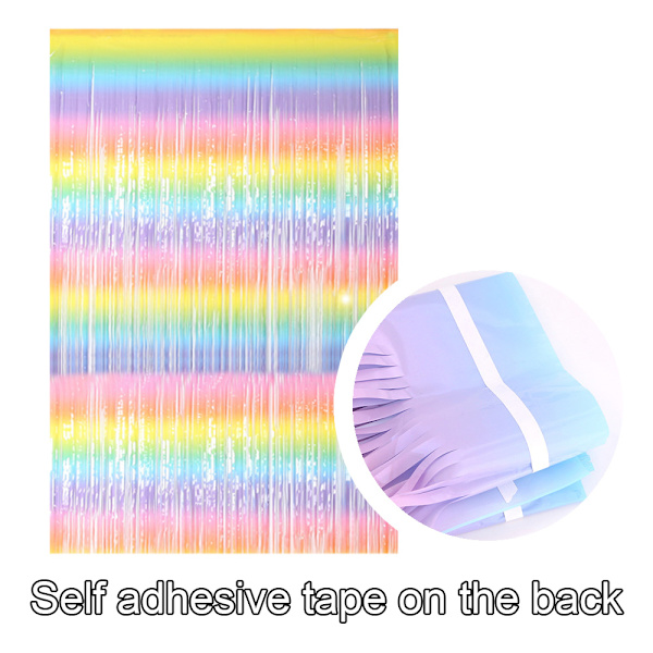 4 kpl sateenkaarihapsuverho, häät, syntymäpäivä, Gradient Light 2m