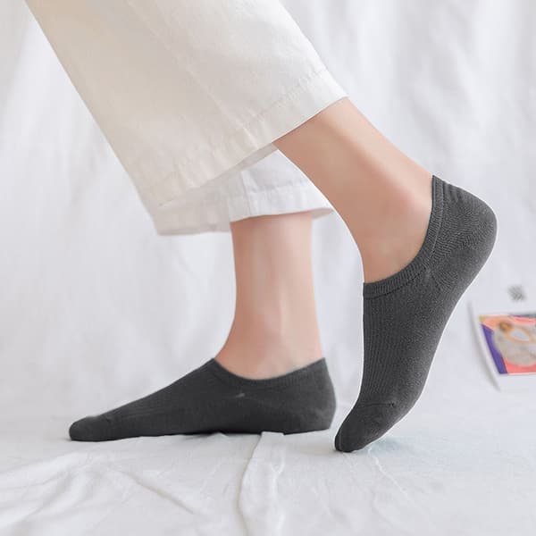 10 par Ankelsokker Damesport Korte sokker, ensfarget dark grey