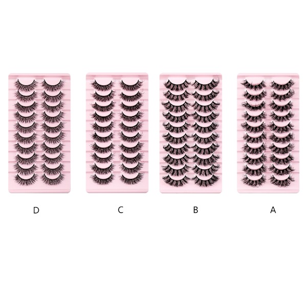 10 Par Mink Ögonfransar 3D Mink Fransar Tjocka Handgjorda Helremsa Fransar Grymhetsfria Mink Fransar Lösögonfransar Makeup C