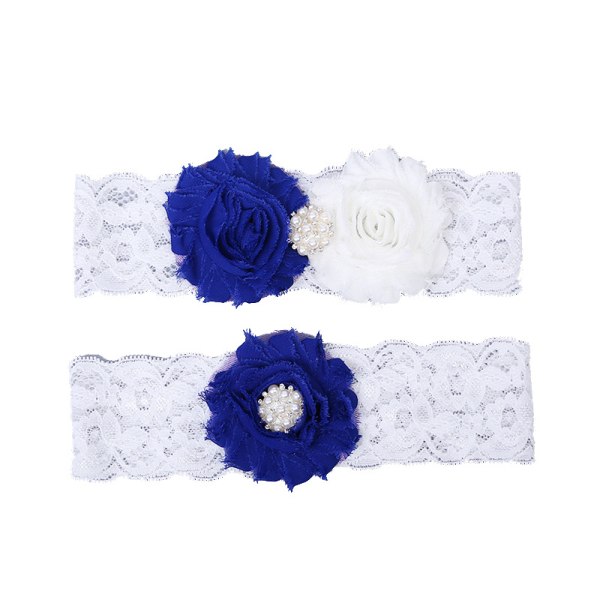 Bröllop Brud Strumpeband Spets Blommor Strumpeband Set Blom Stretch Strumpeband Brud Ben Tillbehör för kvinnor och flickor