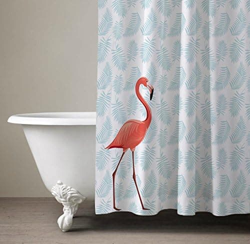 Vanntett og muggbestandig dusjforheng med flamingo digitaltrykk