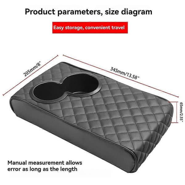 Auto midtkonsoll armlene pute armlene deksel minneskum bil armlene pute med koppholder forsterkerpute