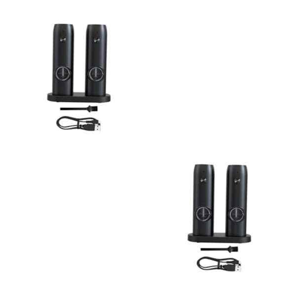 1/2/3 Electronic Pepper Mill USB Uppladdningsbar Justerbar Double with base 2Set