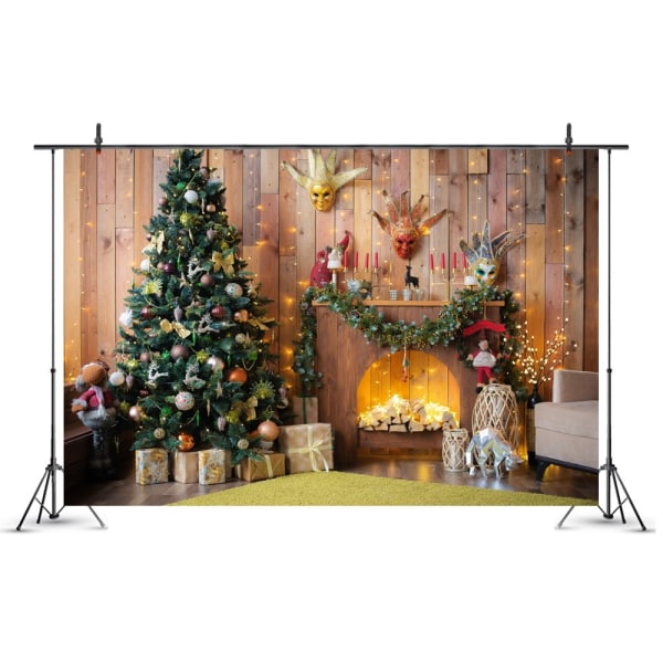 7x5ft /  / 5x3ft jul eldstad bakgrund vinyl dekor 5x4ft