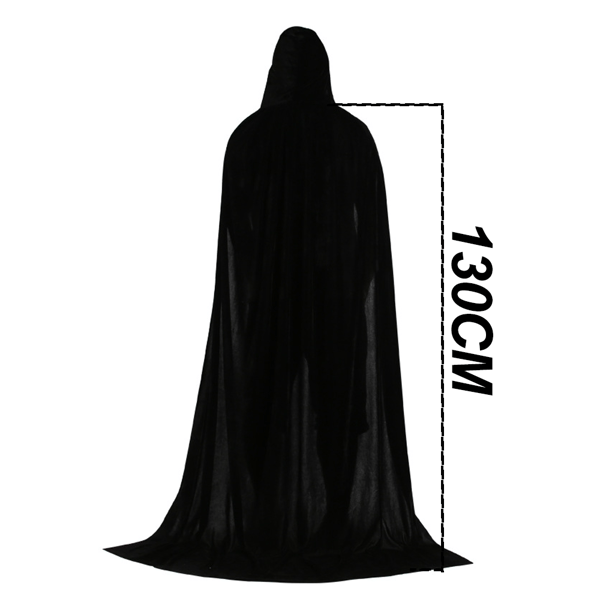 Unisex drakt med hette i full lengde Black 130cm