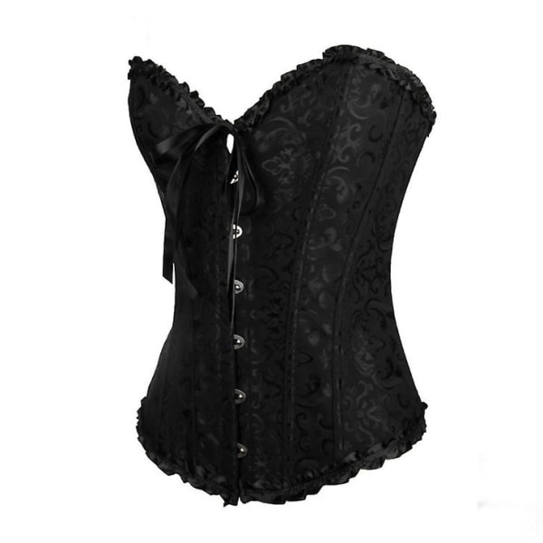 Jacquard-liivi muotoileva, olkaimeton korsetti Black M