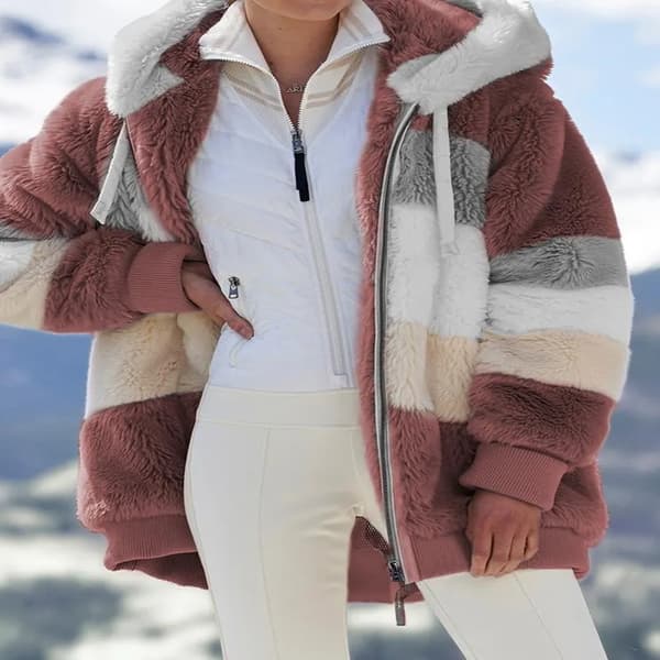 Vintermote damekåpe Nye Casual Hette Dameklær Pink XXL