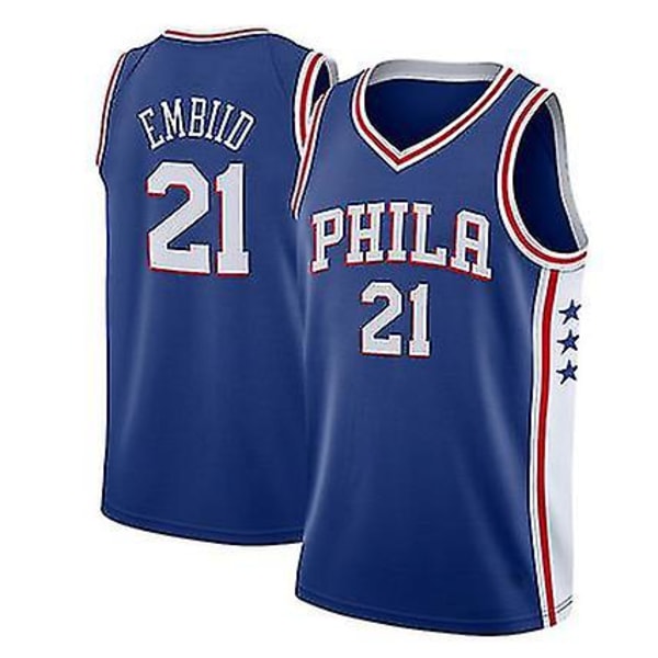 Ny sæson Philadelphia 76ers Joel Embiid No21 baskettrøje S