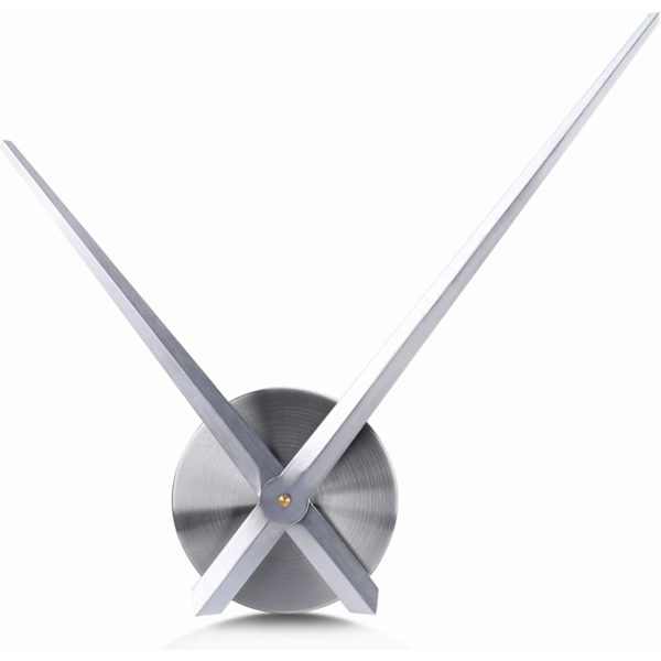 Suuri seinäkello viisarit 31,5 cm Yksinkertainen hopea ilman numeroita DIY Fr