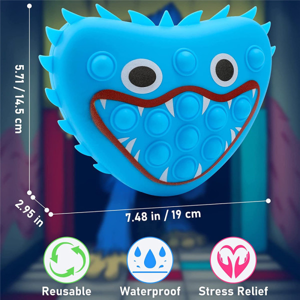 Poppy Playtime Huggy Wuggy Pop It Push Bubble Fidget -lelut Blue