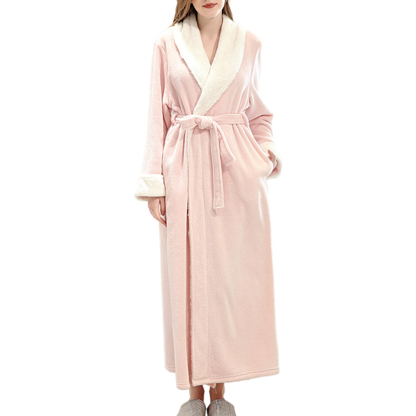 ong Robe Warm Håller badrocken varm Nattlinne Hudvänlig Pink L